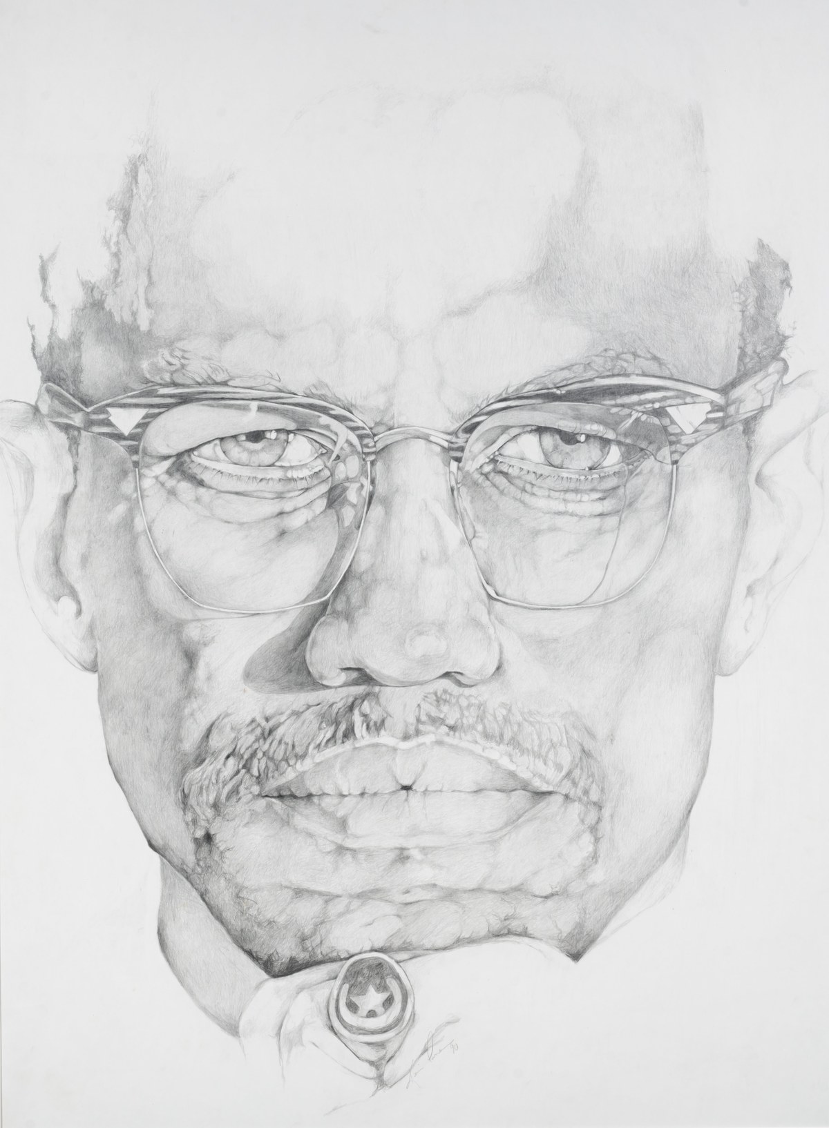 Malcolm X portrait, original lithograph